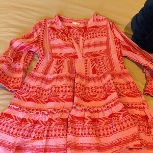 Elan Red and Pink Mini Dress